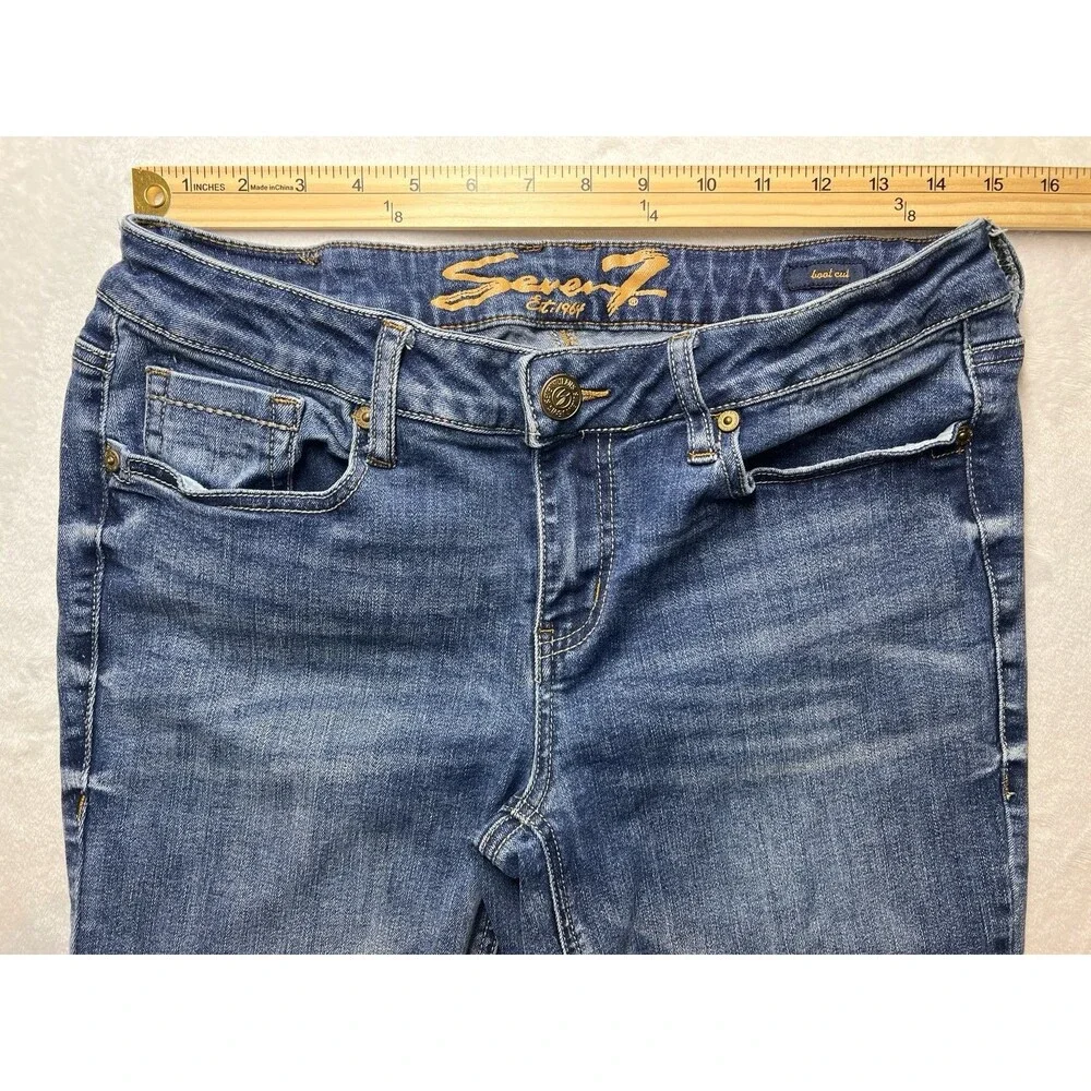 Seven 7 Rhinestone Jeans Women’s Size 12 Boot Cut Flare Leg Medium Rise